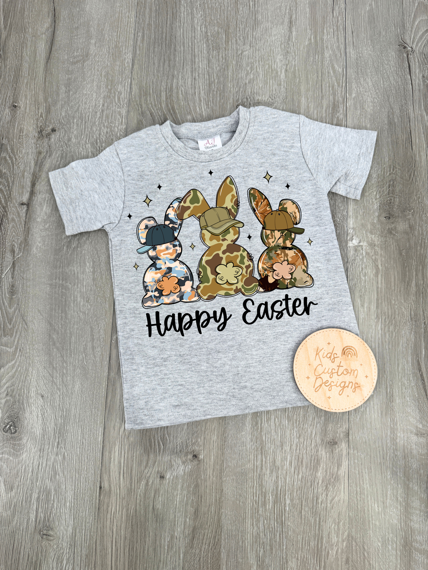 KIDS Happy Easter Camo Bunnies DTF TRANSFER