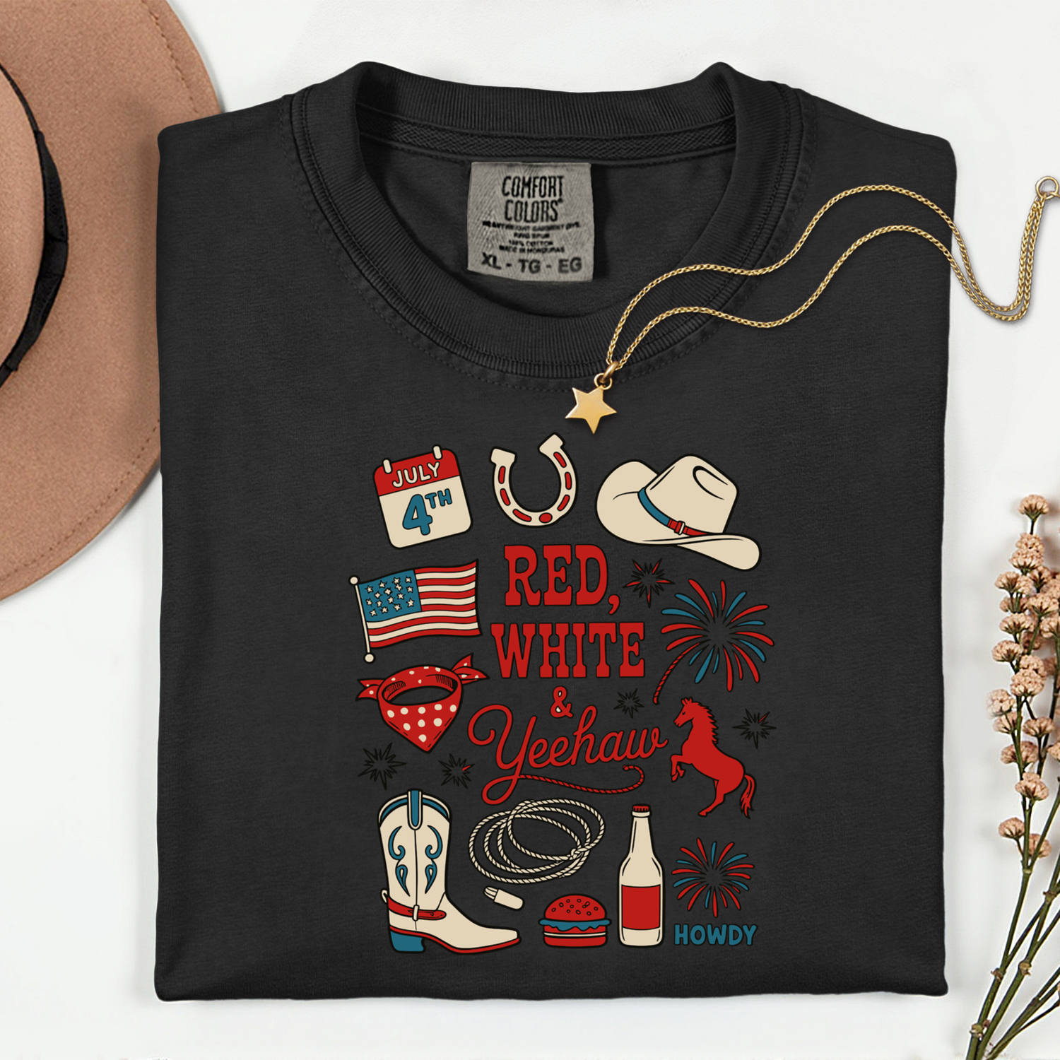 ADULT Red, White & Yeehaw DTF TRANSFER