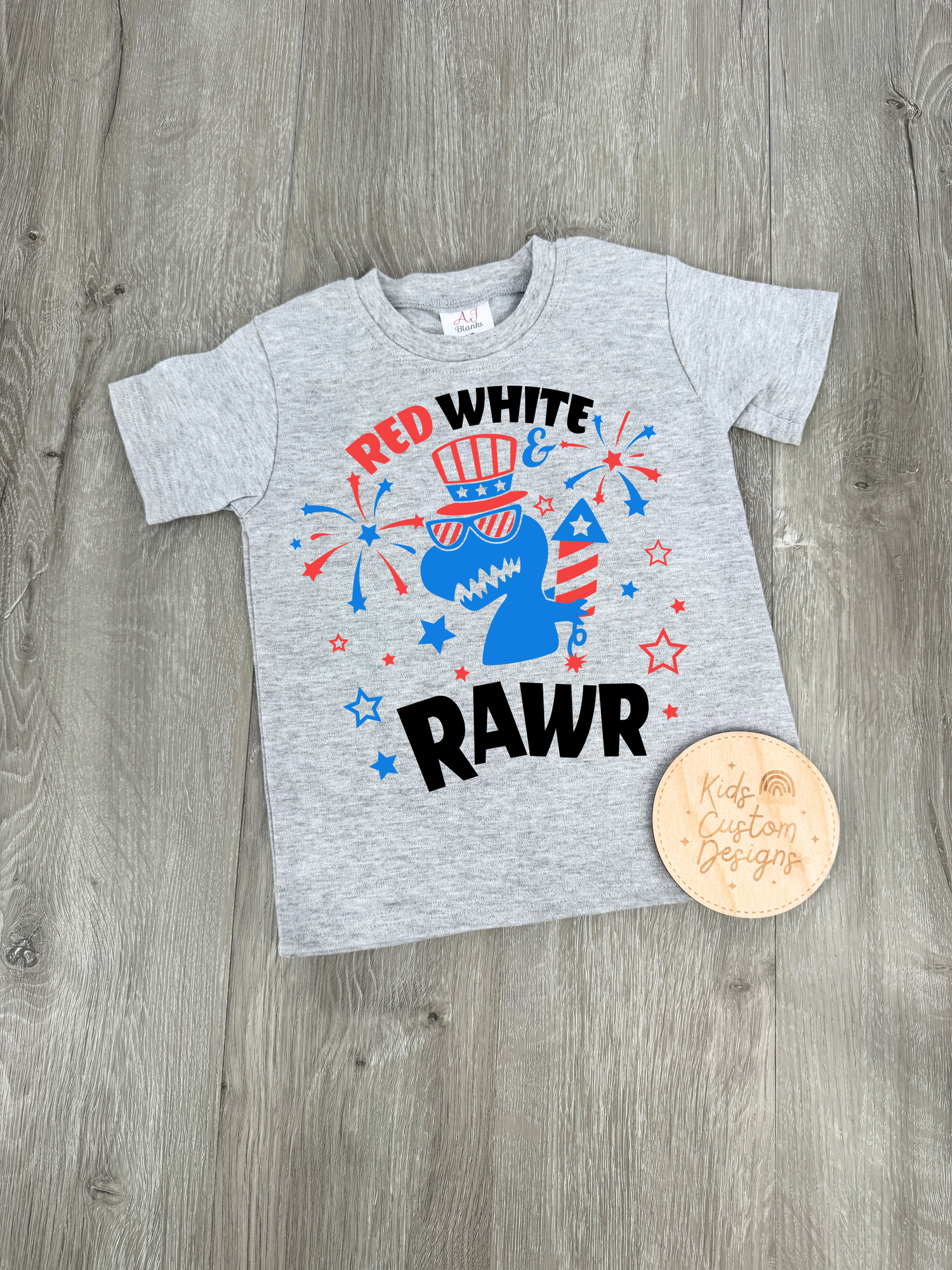 KIDS Red White Rawr DTF Transfer