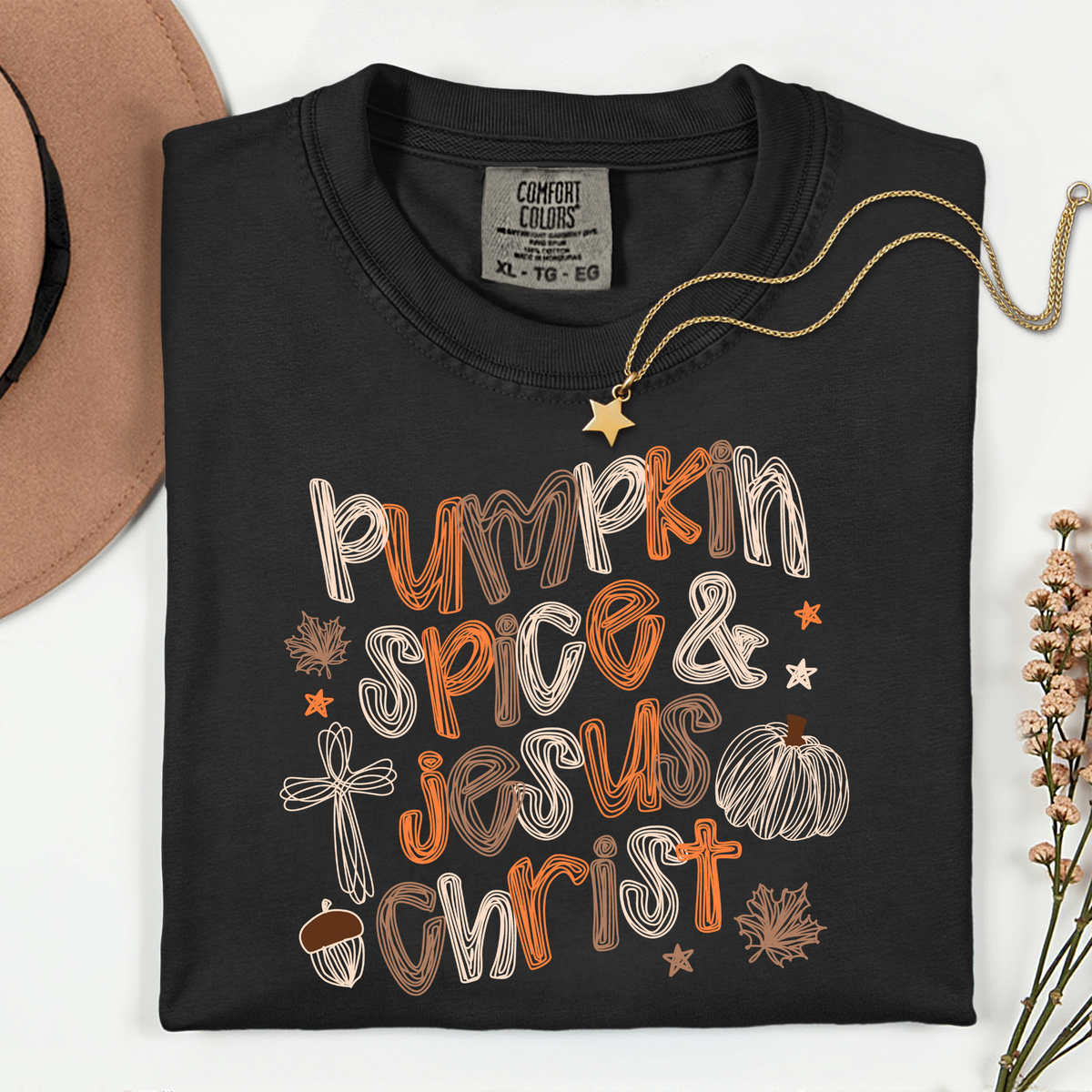 Pumpkin Spice & Jesus Christ 11 inch DTF TRANSFER