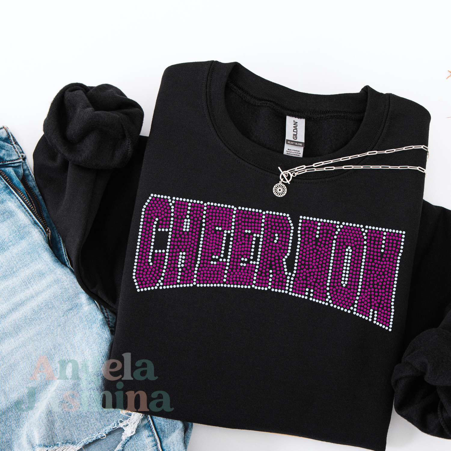 Cheer Mom Curve SPANGLE Transfer
