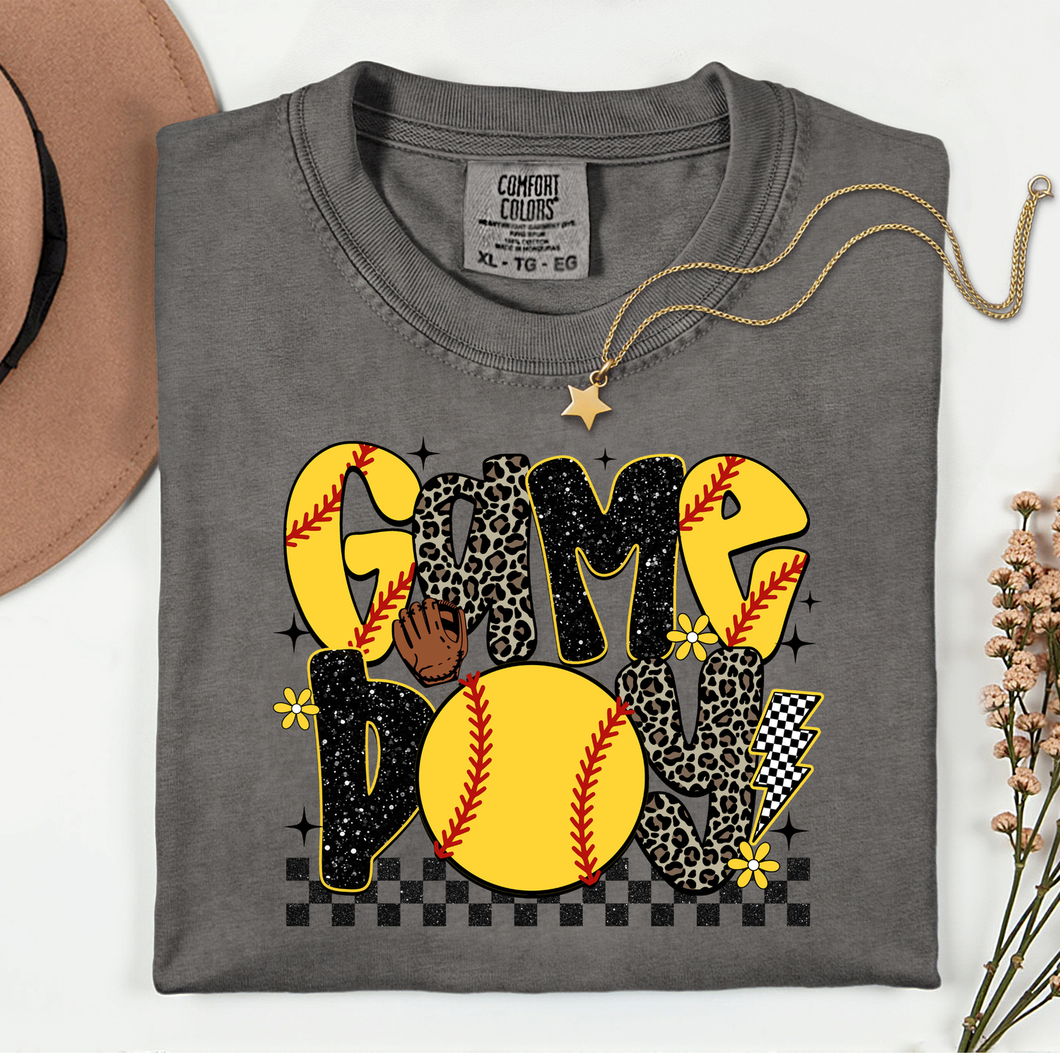 ADULT Softball Game Day with Cheetah DTF TRANSFER