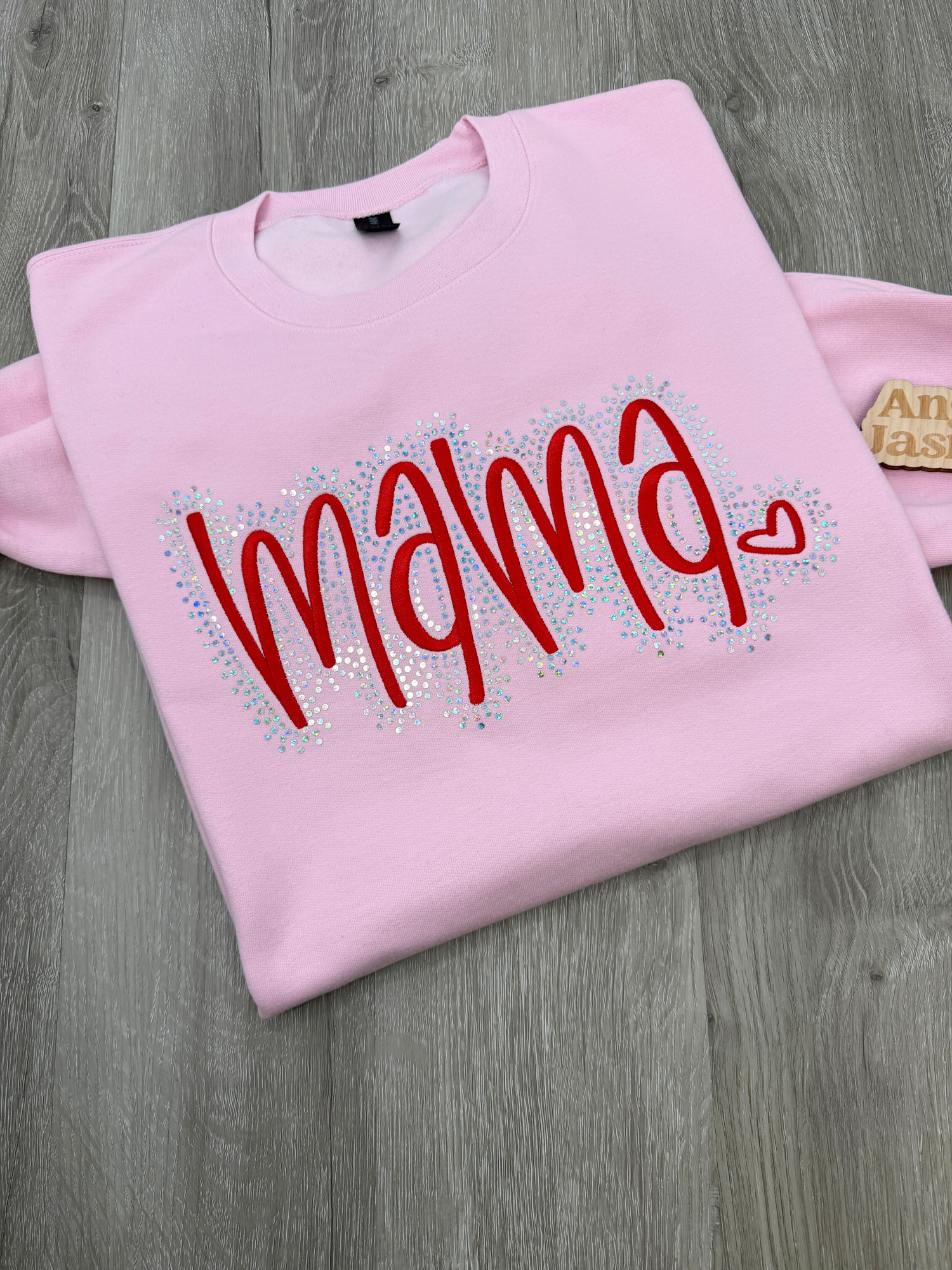 Mama Bling and Embroidered Valentines Sweatshirt
