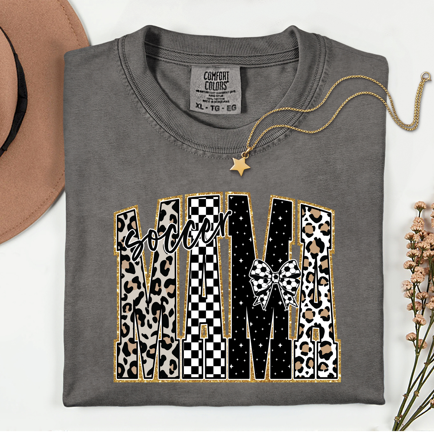 ADULT Soccer Mama Cheetah Bow DTF TRANSFER