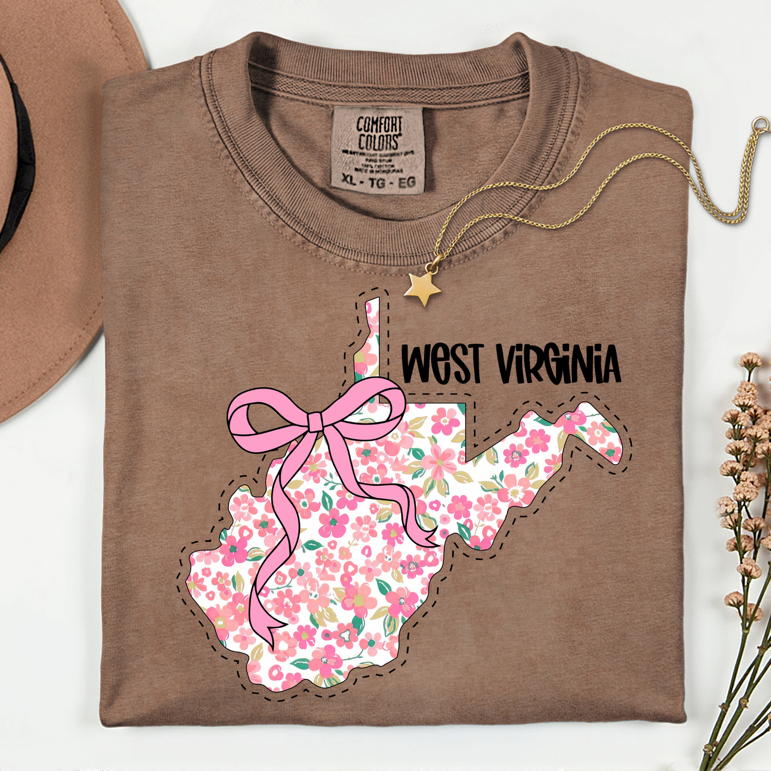 ADULT West Virginia Floral State DTF TRANSFER