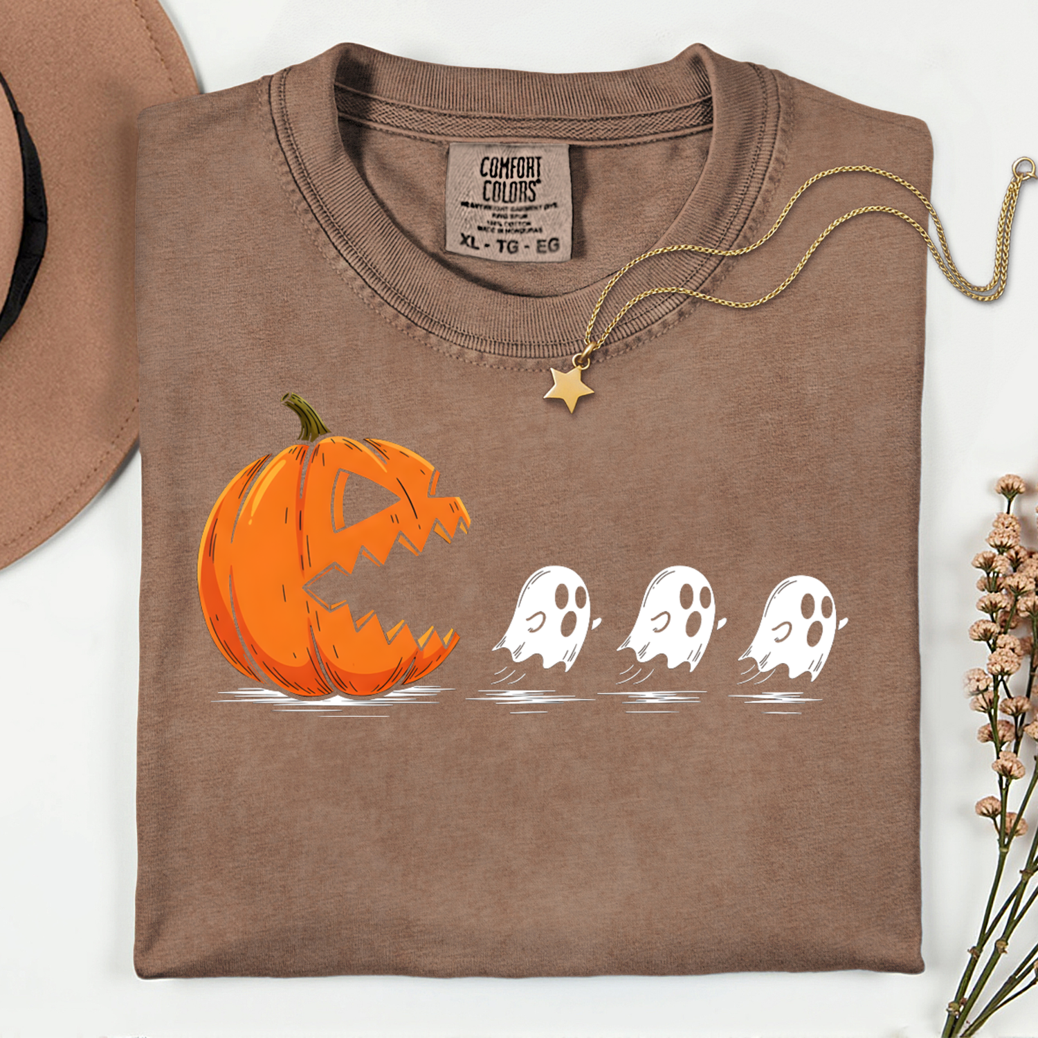 Pumpkin Chasing Ghosts 11 inch DTF TRANSFER