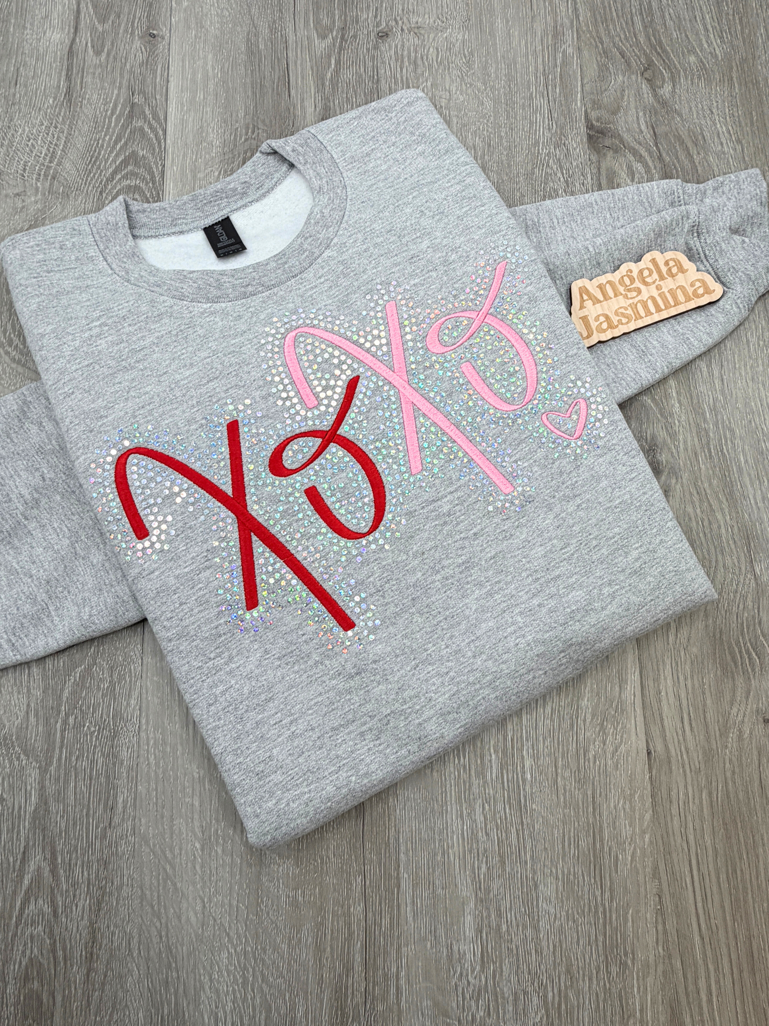 XOXO Embroidery & Bling Valentines Sweatshirt