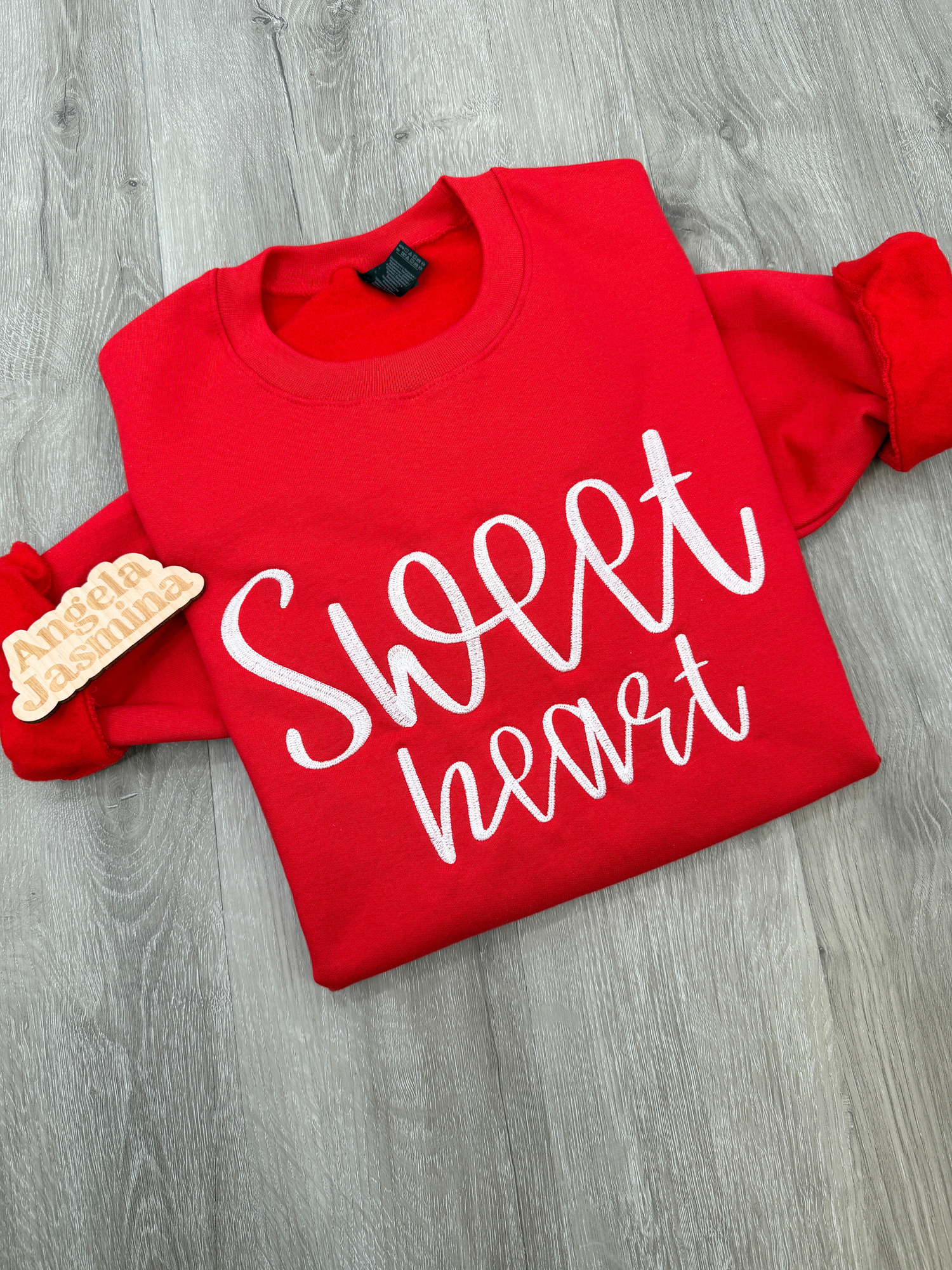 Sweetheart Embroidered Valentines Sweatshirt
