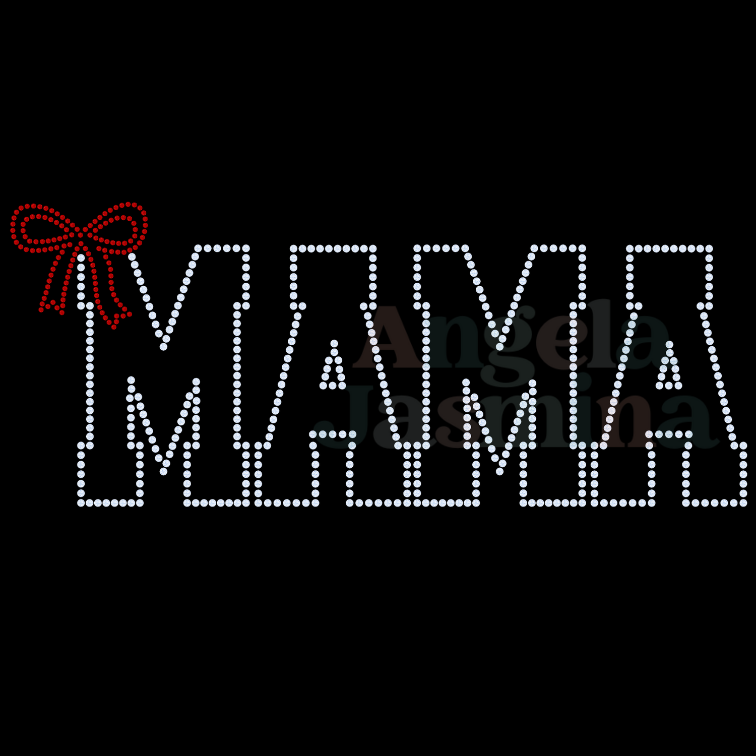 Red Bow Mama SPANGLE Transfer