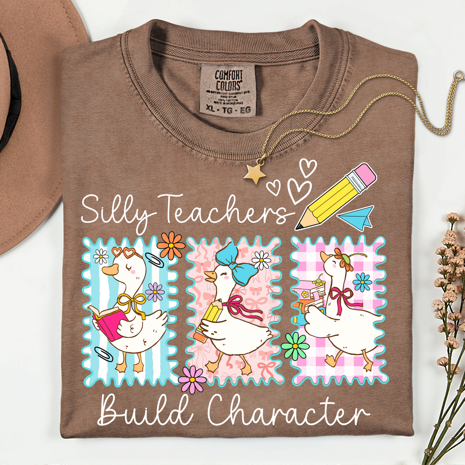 Silly Teachers Build Character 11 inch DTF TRANSFER