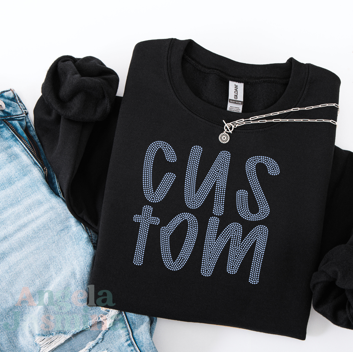 Custom Preppy Stacked SPANGLE Transfer (TWO TRANSFERS)