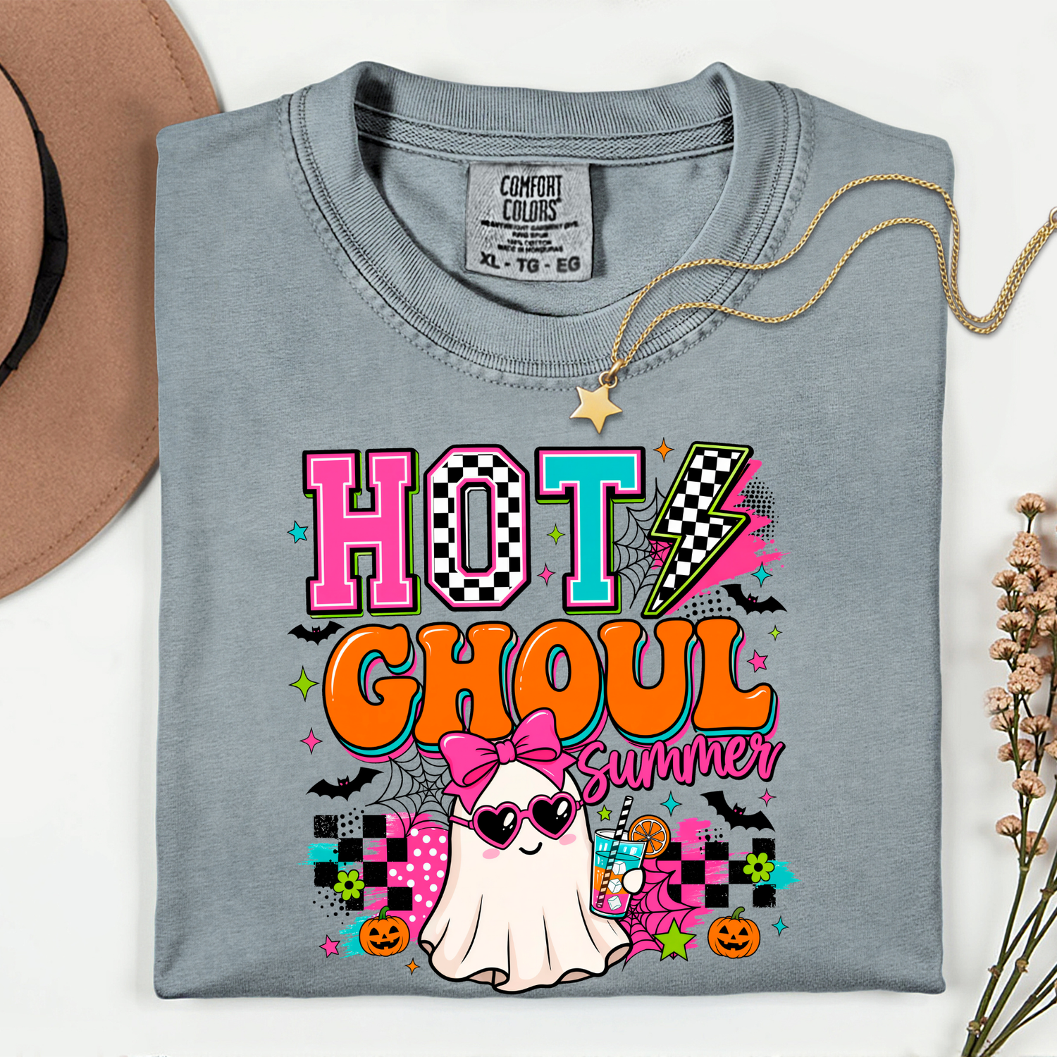 ADULT Hot Ghouls Checkered 11 inch DTF TRANSFER