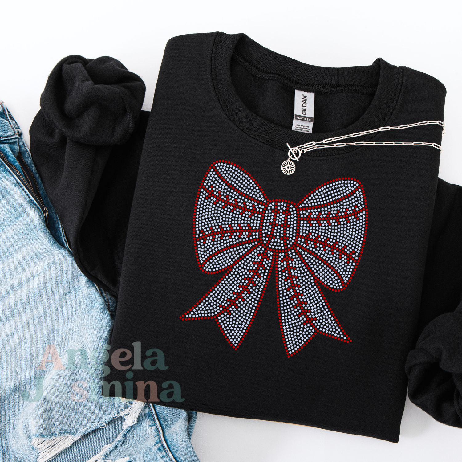 Baseball Bow SPANGLE Transfer
