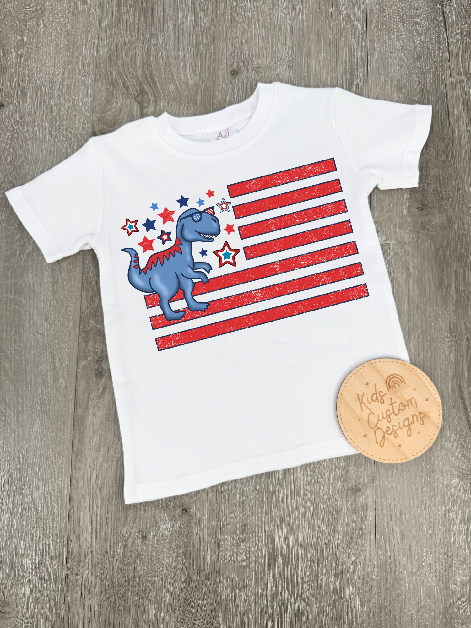 KIDS USA Dinosaur Flag DTF Transfer