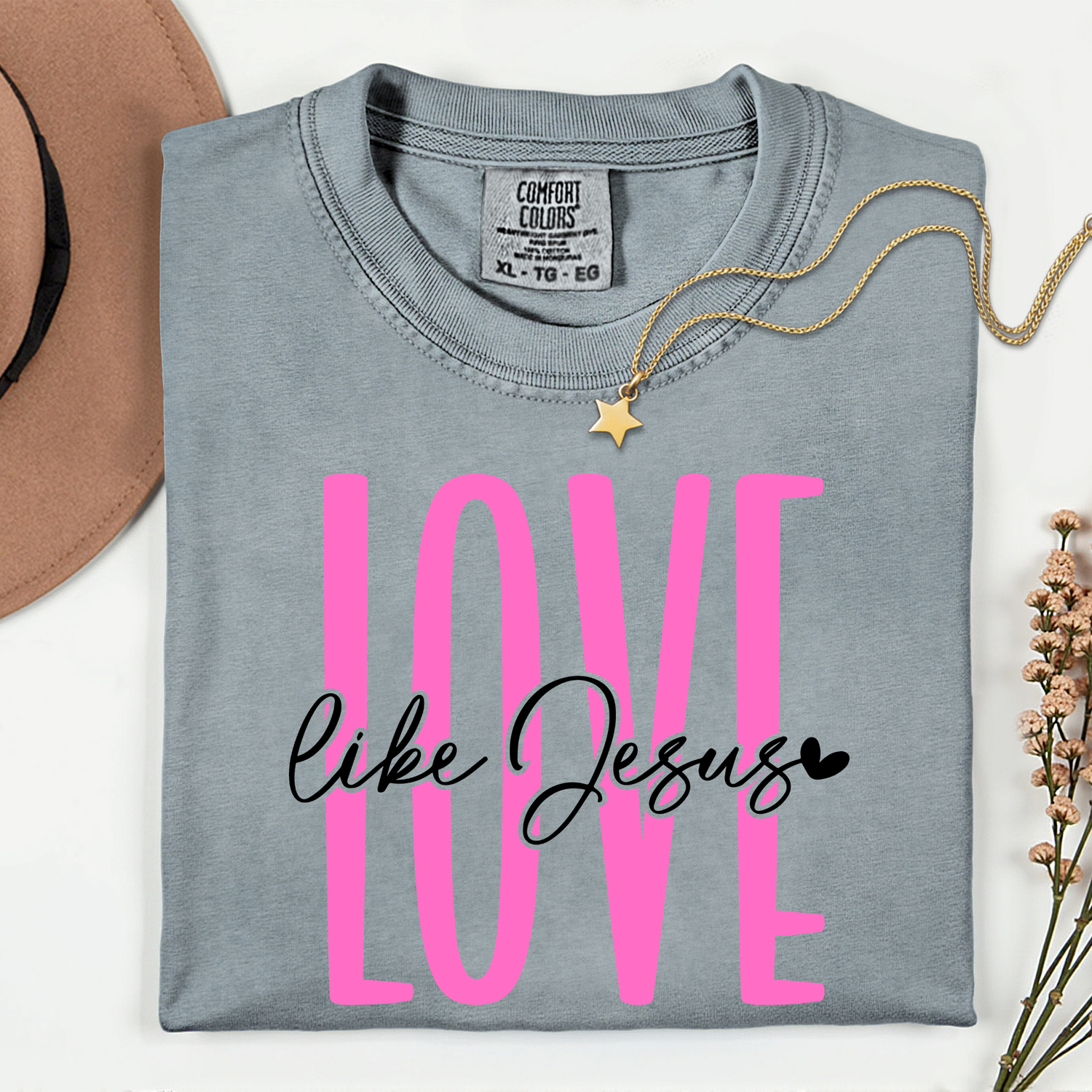 Love Like Jesus HOT Pink 11 inch DTF TRANSFER