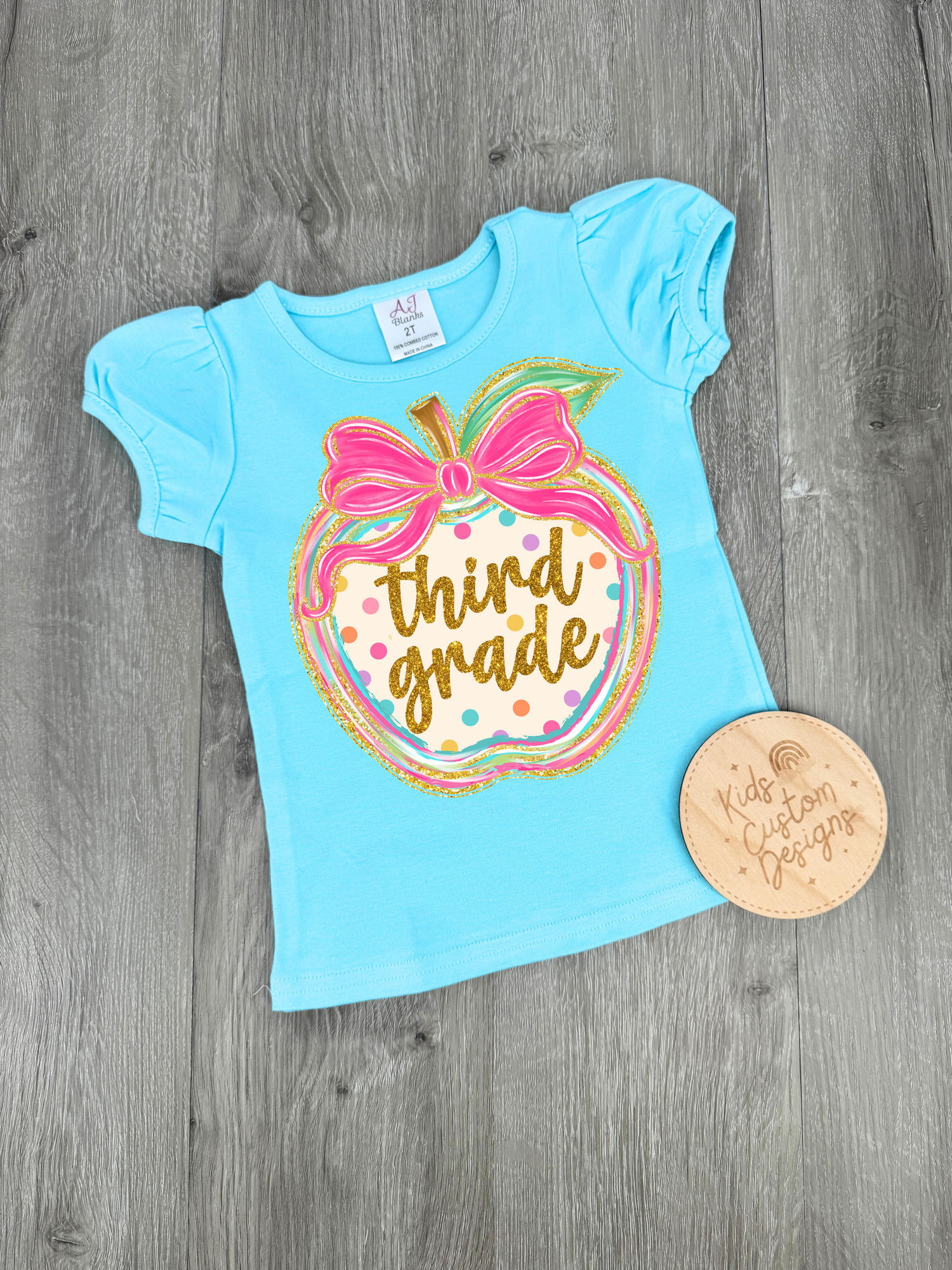 Third Grade Apple KIDS 8.5in DTF Transfer