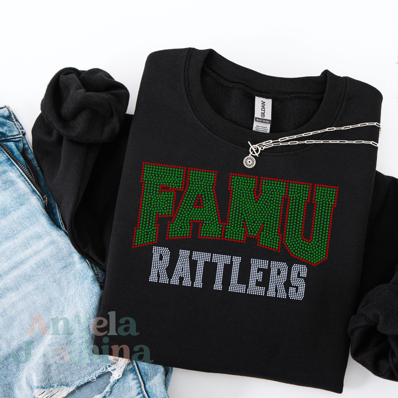 FAMU Rattlers Curved Spangle Transfer