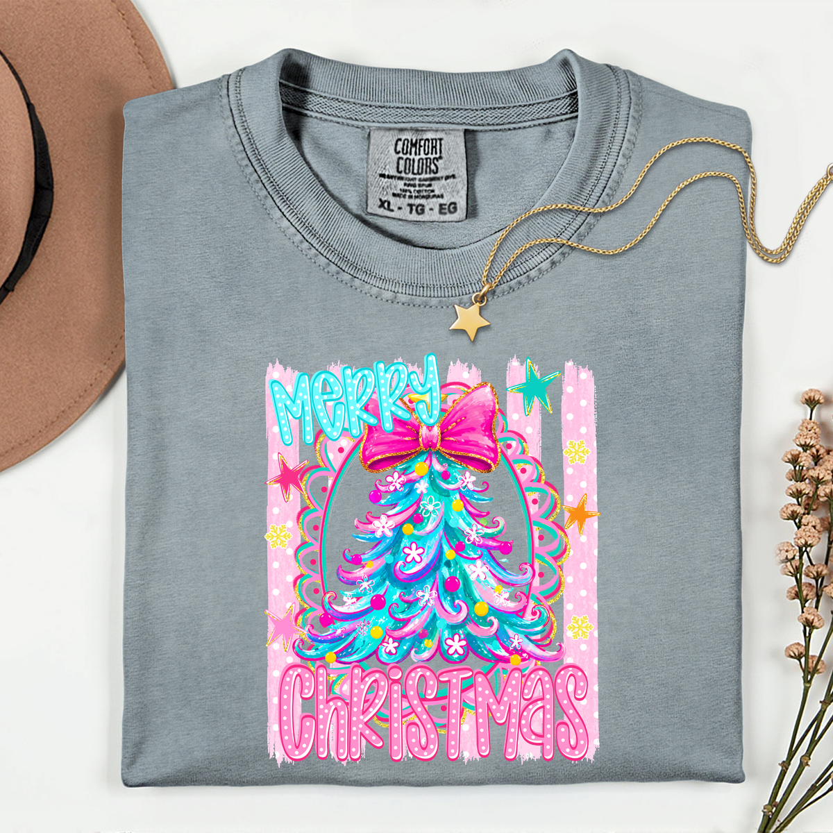 Merry Christmas Preppy 11 inch DTF TRANSFER