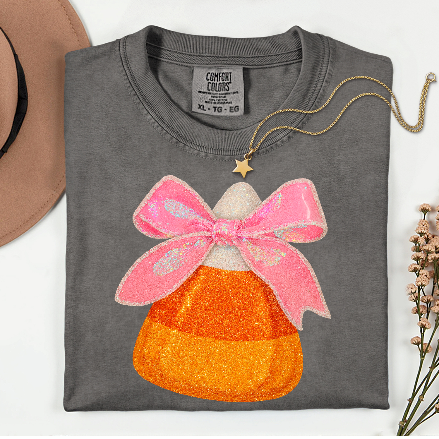 ADULT Candy Corn Bow 11 inch DTF TRANSFER