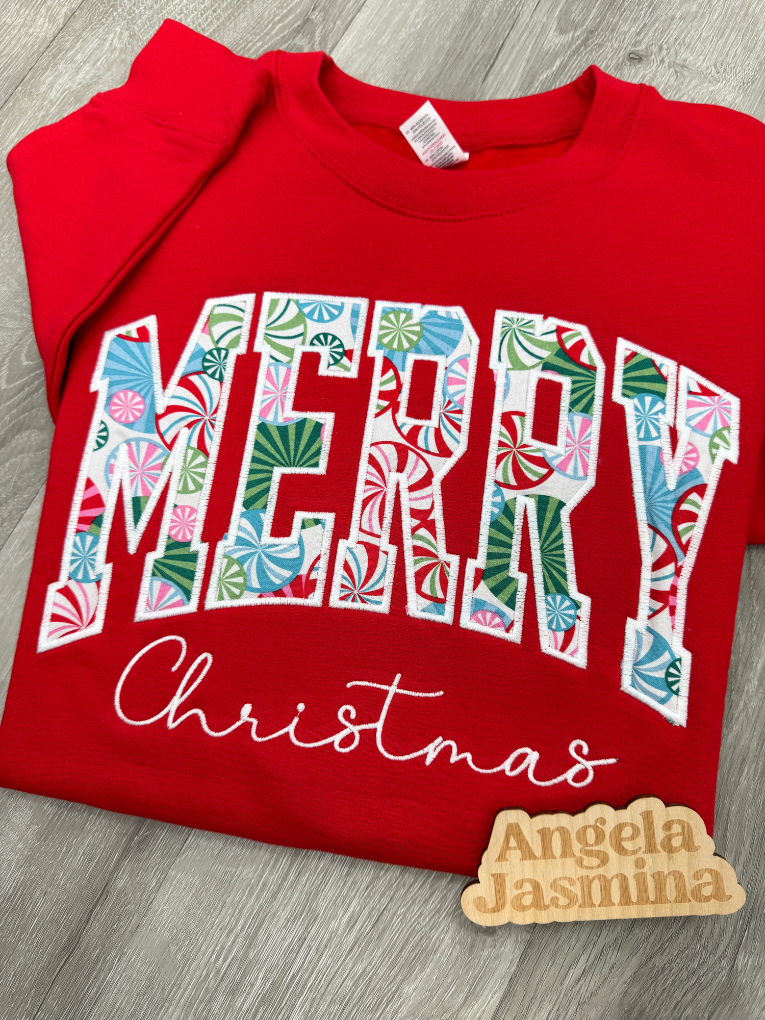Merry Christmas Candy Embroidered Sweatshirt