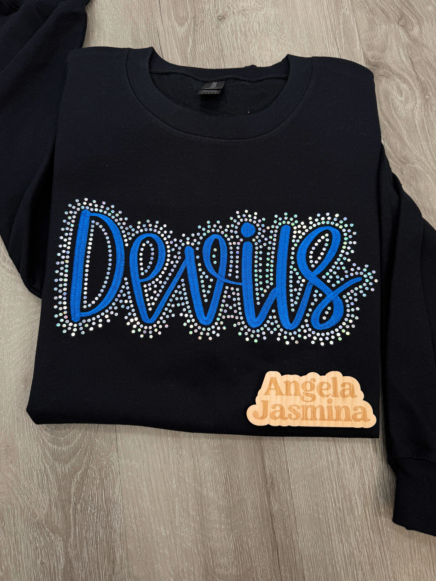 Custom Devils Embroidered & Bling Sweatshirt