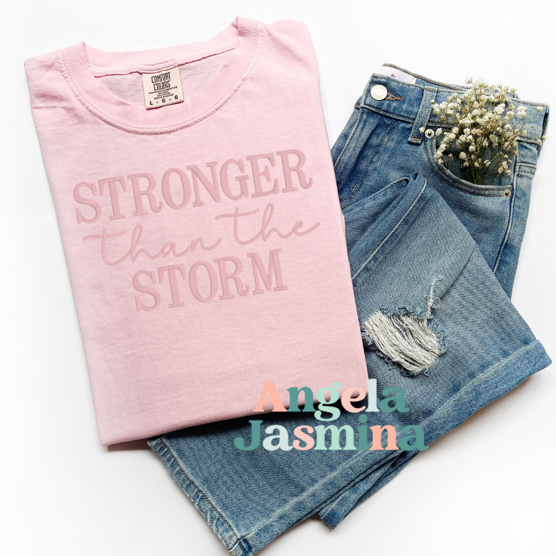 Stronger Than The Storm ™   Embroidered Short Sleeve Tee