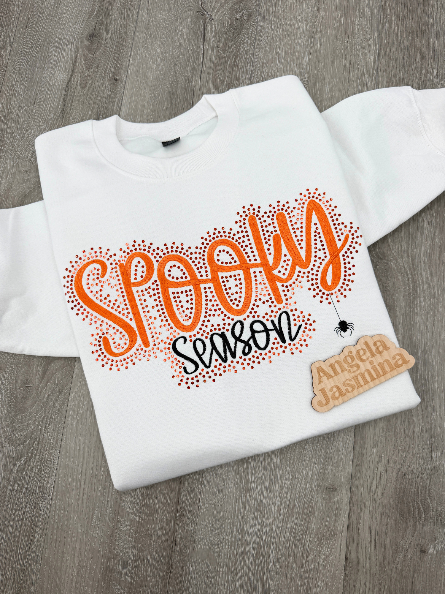 Spooky Season Embroidered & Bling Sweatshirt