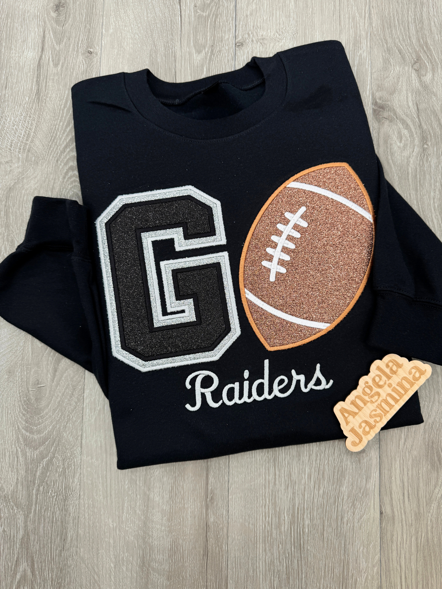 Go Football Raiders Glitter Embroidered Sweatshirt