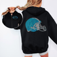 Custom Football Helmet Bling Full Zip Hoodie