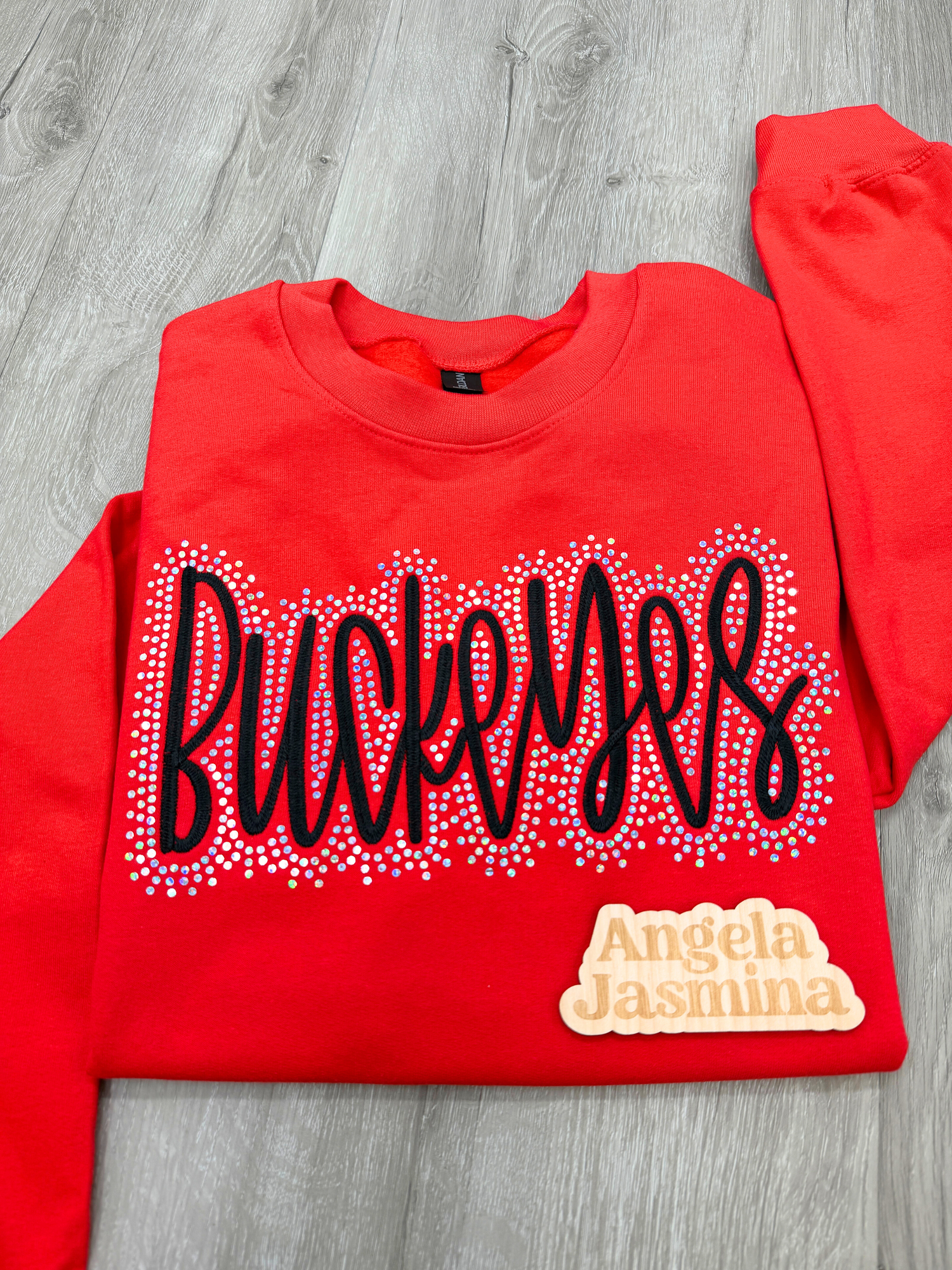 Custom Buckeyes Embroidered & Bling Sweatshirt