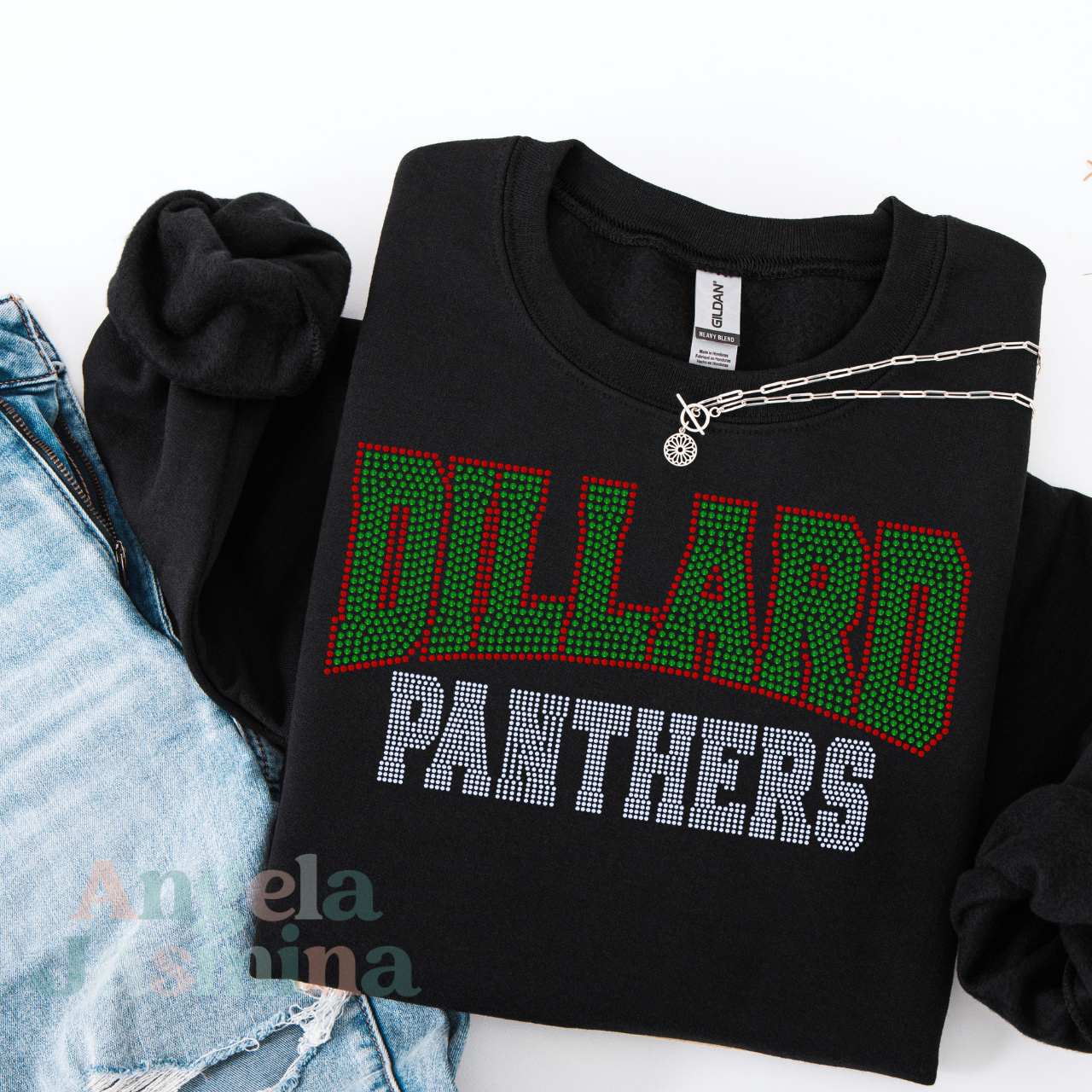Dillards Panthers Curved Spangle Transfer