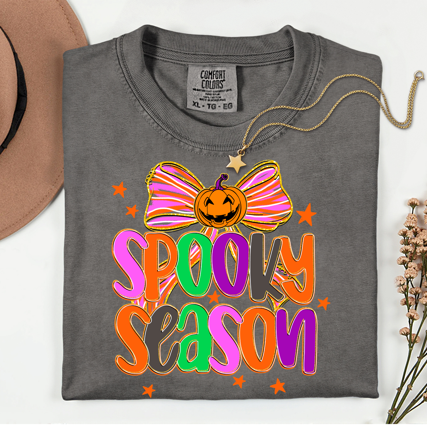 ADULT Spooky Season Bow 11 inch DTF TRANSFER