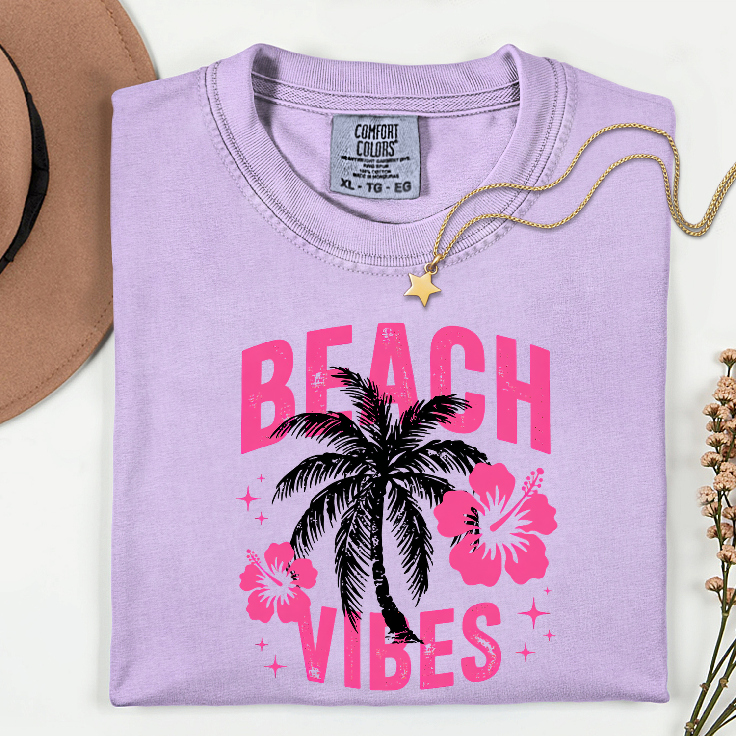 ADULT Beach Vibes Palm Tree DTF TRANSFER