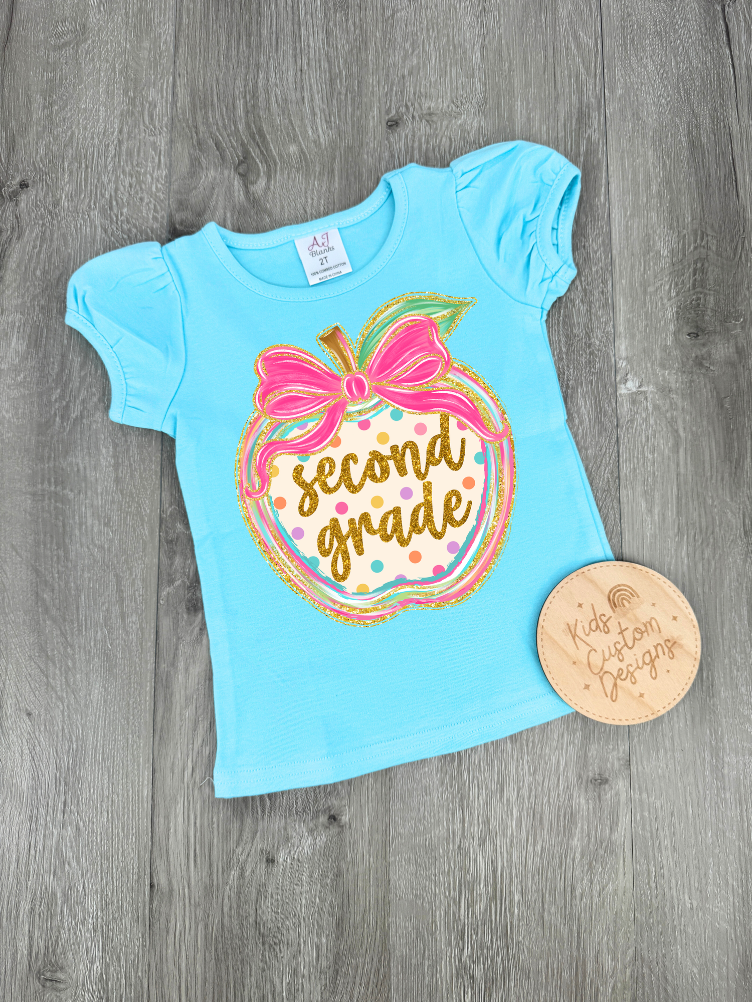 Second Grade Apple KIDS 8.5in DTF Transfer