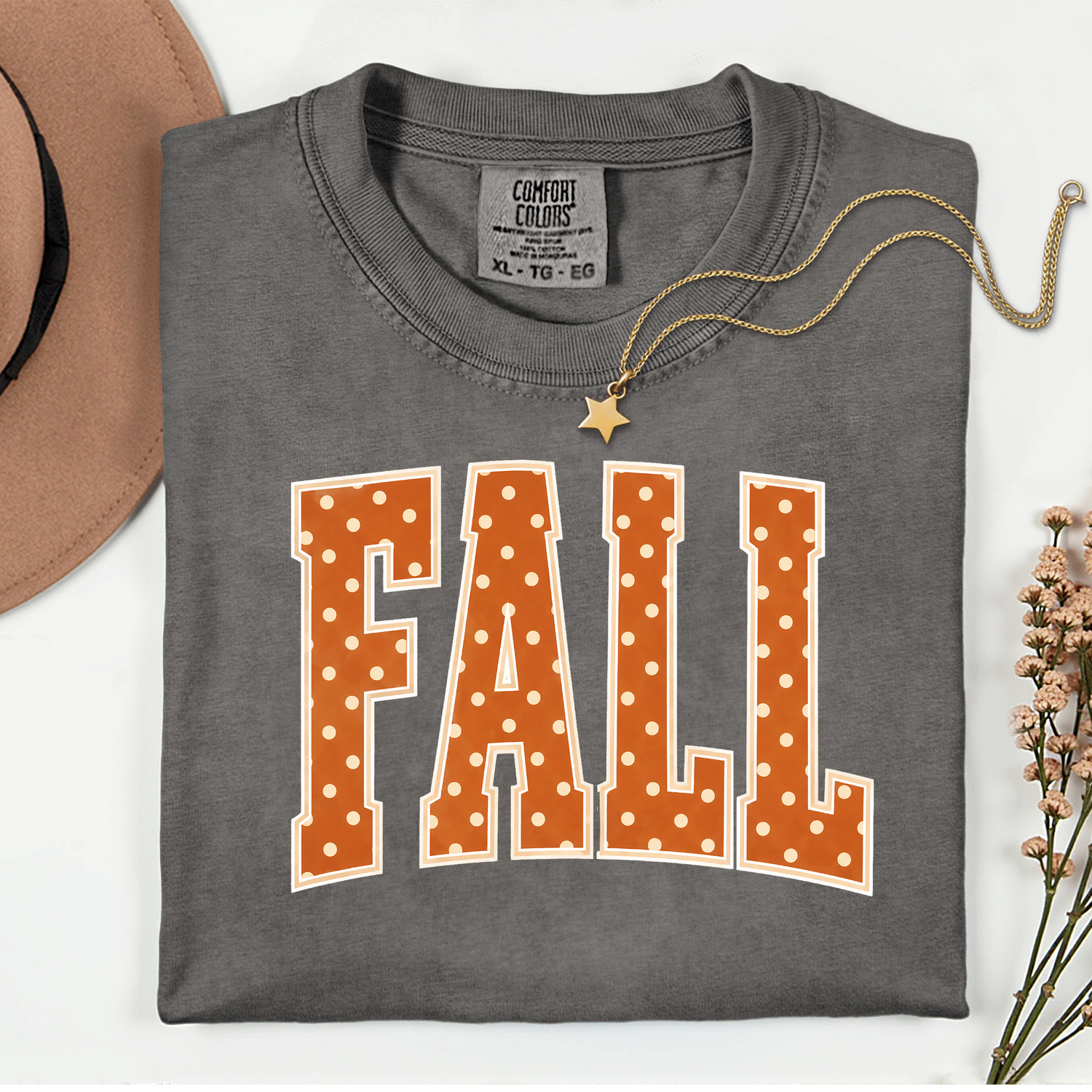 Fall Orange Polka Dots 11 inch DTF TRANSFER