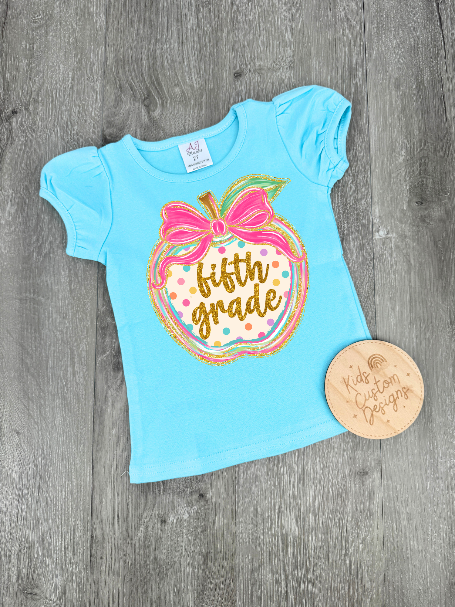 Fifth Grade Apple KIDS 8.5in DTF Transfer