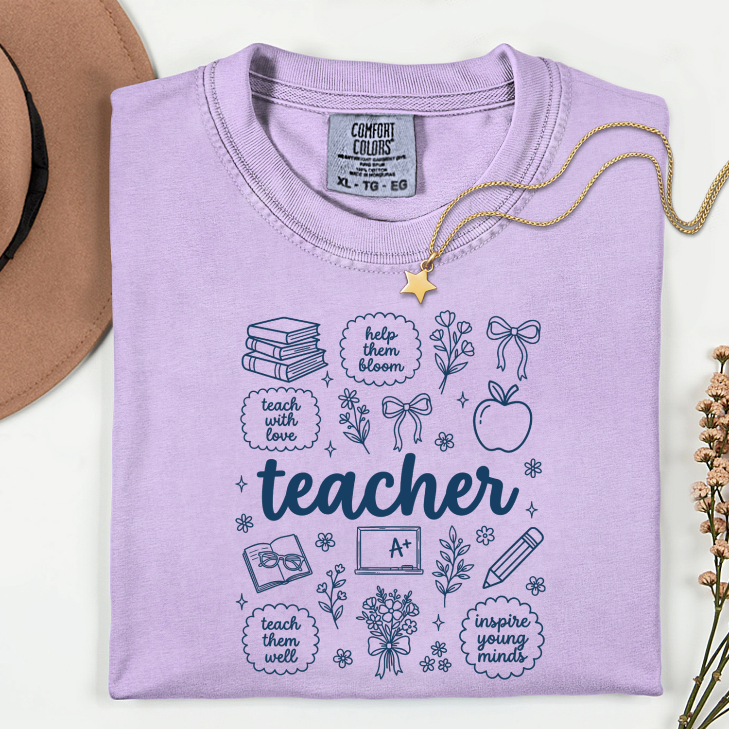 Teacher Flowers 11 inch DTF TRANSFER