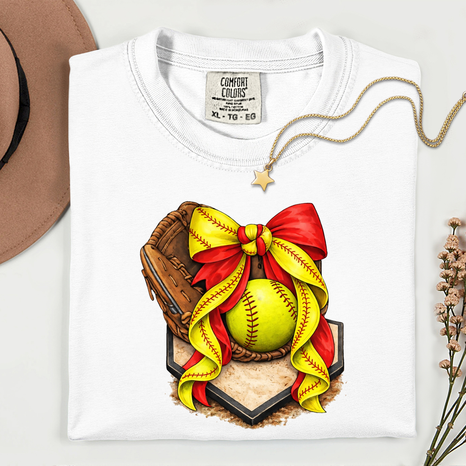 ADULT Softball Bow and Glove DTF TRANSFER