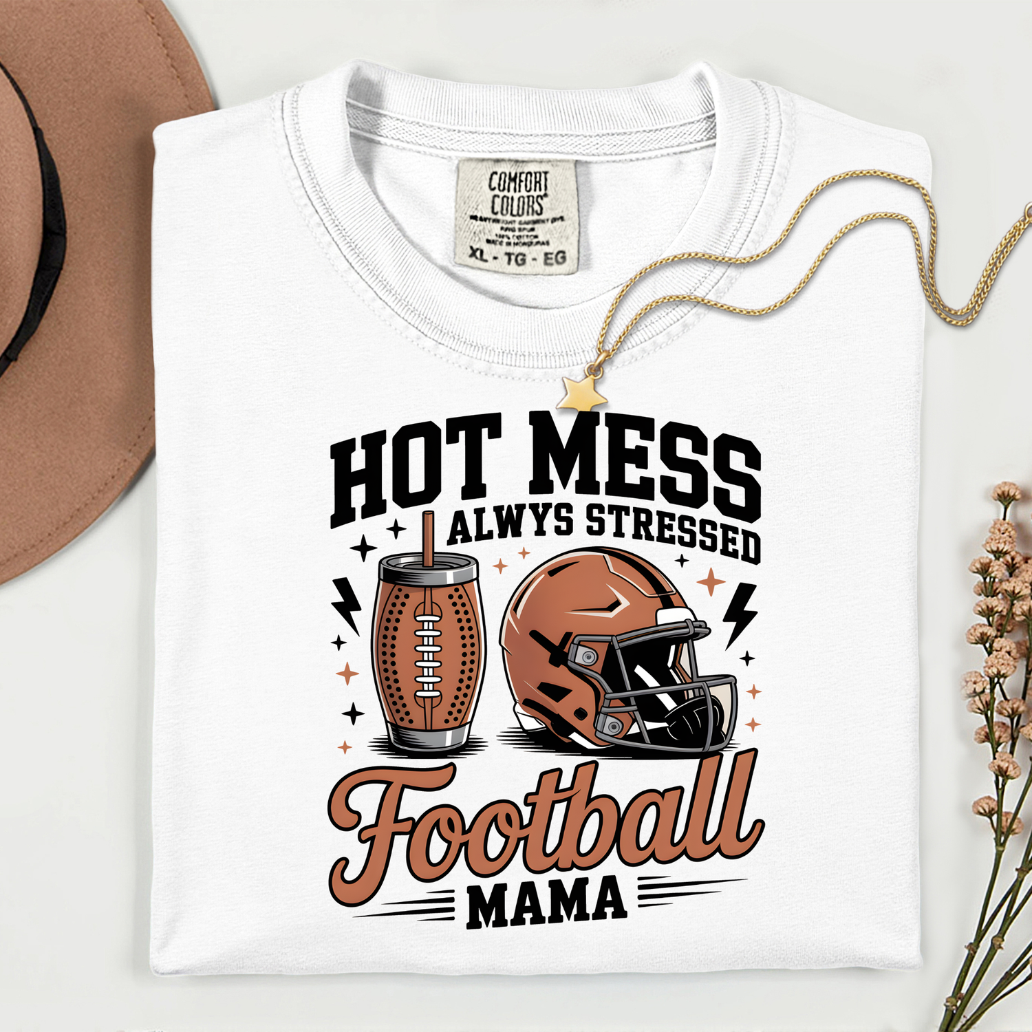ADULT Hot Mess Always Stressed Football Mama DTF TRANSFER