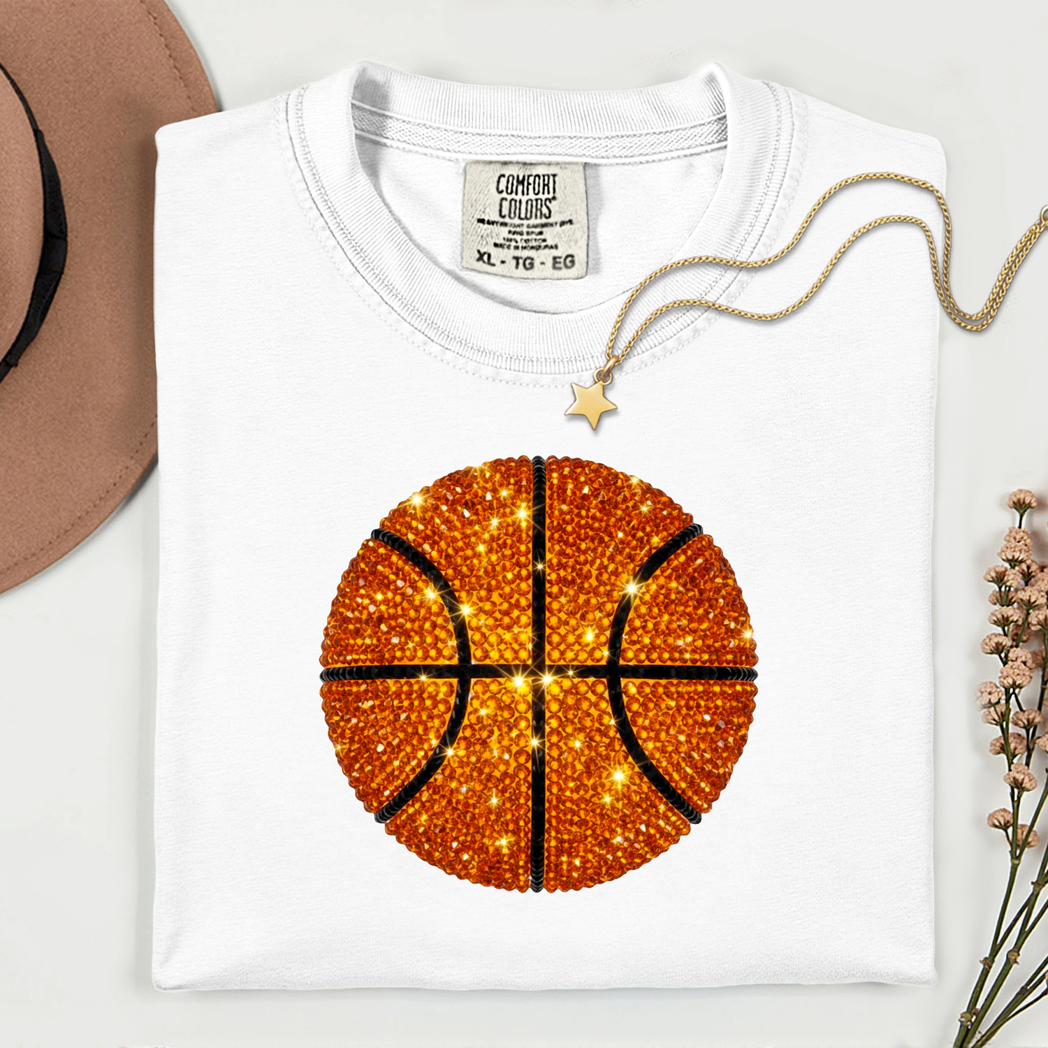 ADULT Basketball FAUX Rhinestones DTF TRANSFER