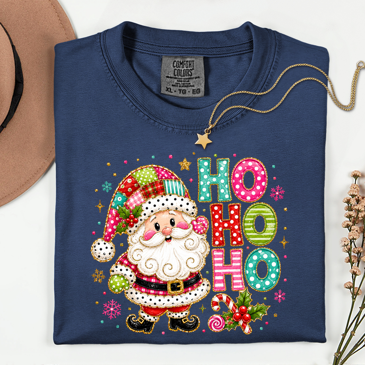 Ho Ho Ho Colorful Santa 11 inch DTF TRANSFER