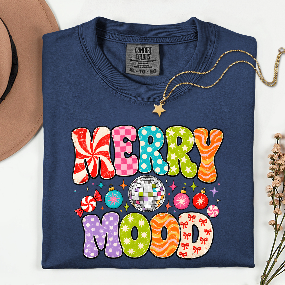 Merry Mood Santa 11 inch DTF TRANSFER