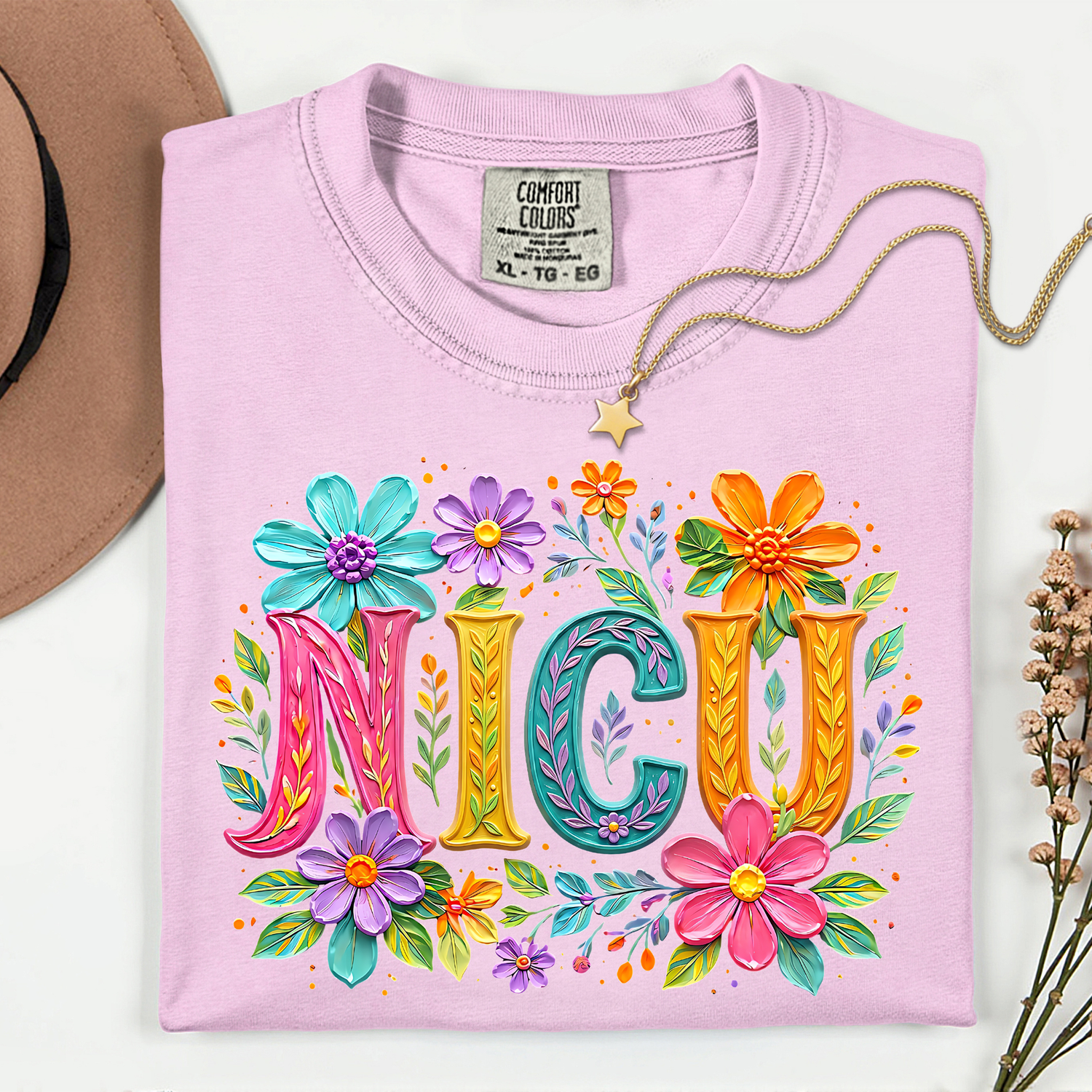 ADULT NICU Flowers DTF TRANSFER
