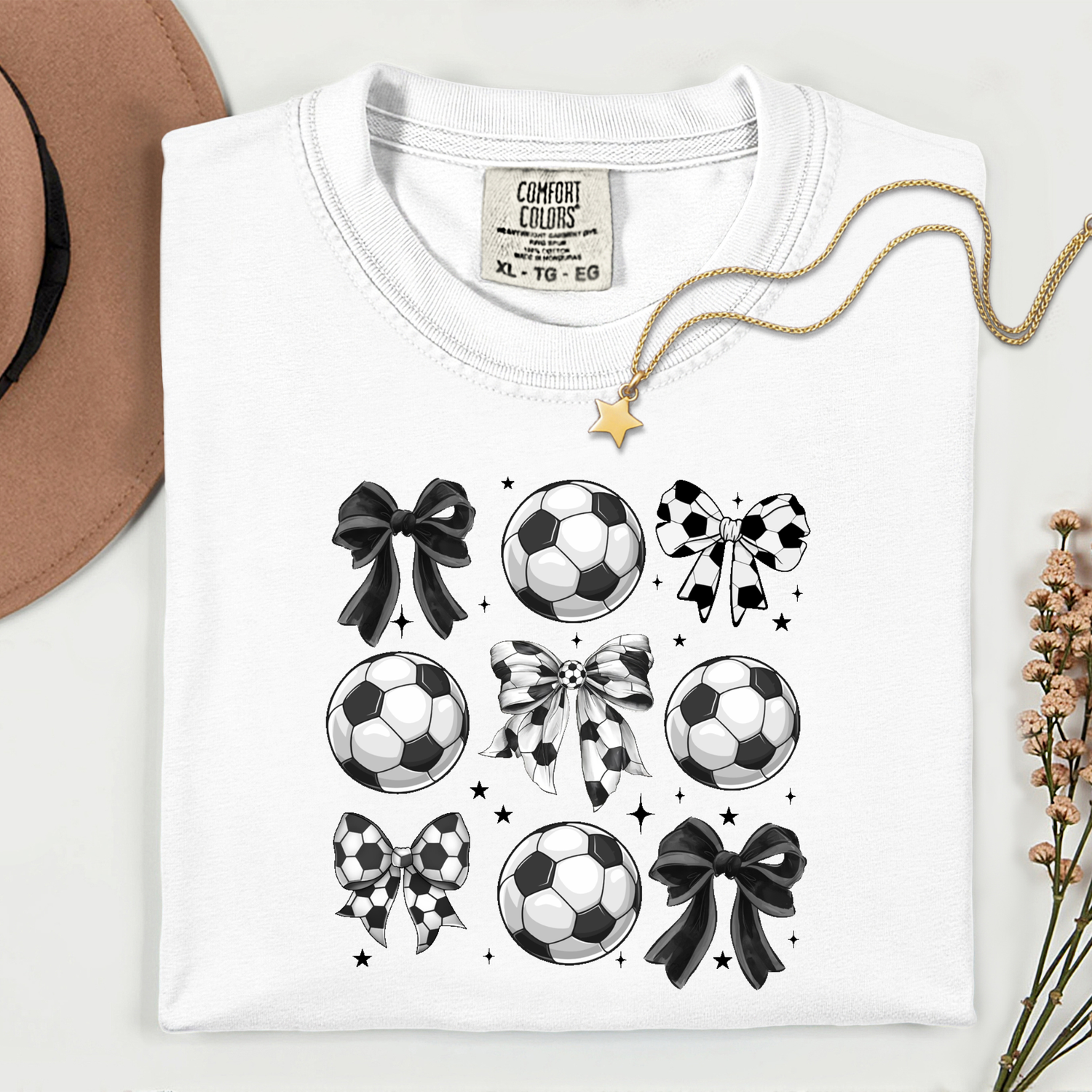 ADULT Bows and Soccer Balls DTF TRANSFER