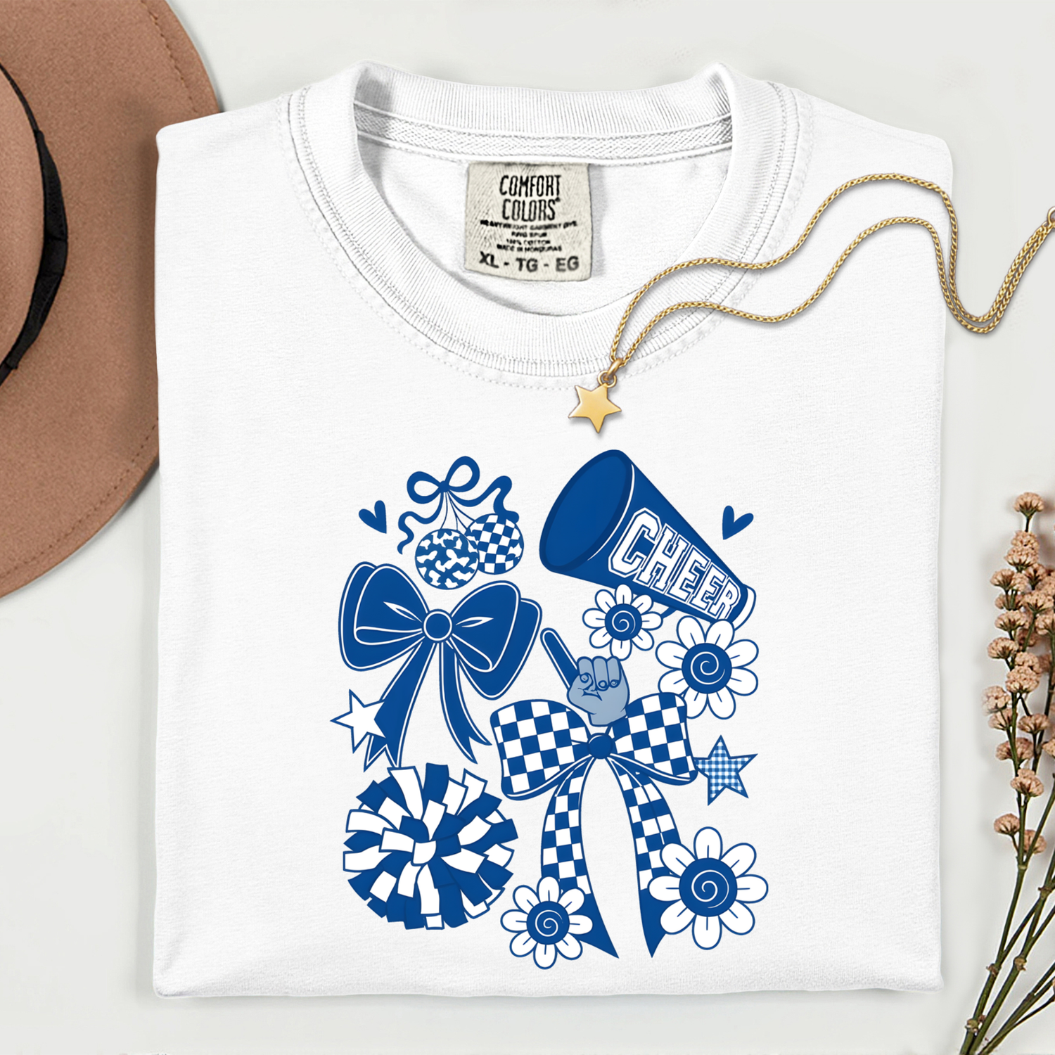 ADULT Blue Cheer with Bows DTF TRANSFER