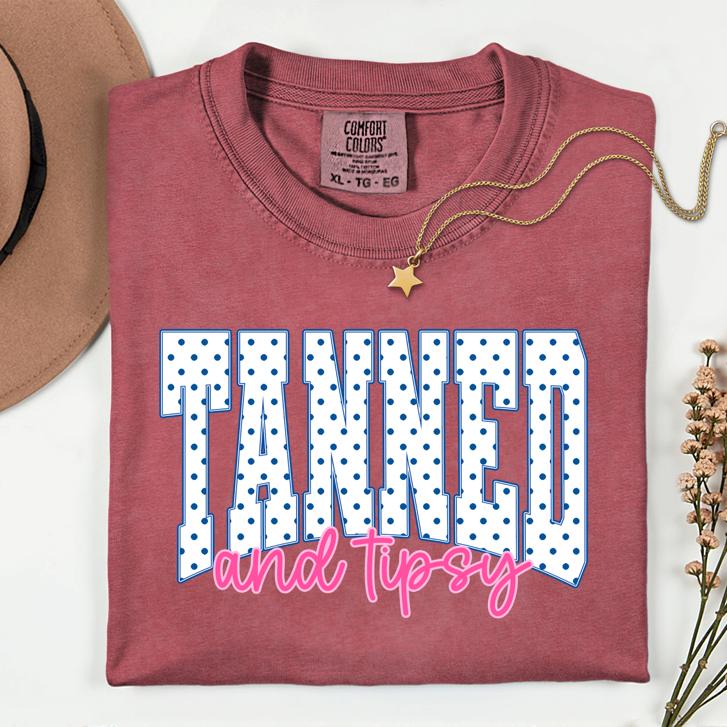 ADULT Tanned and Tipsy DTF TRANSFER