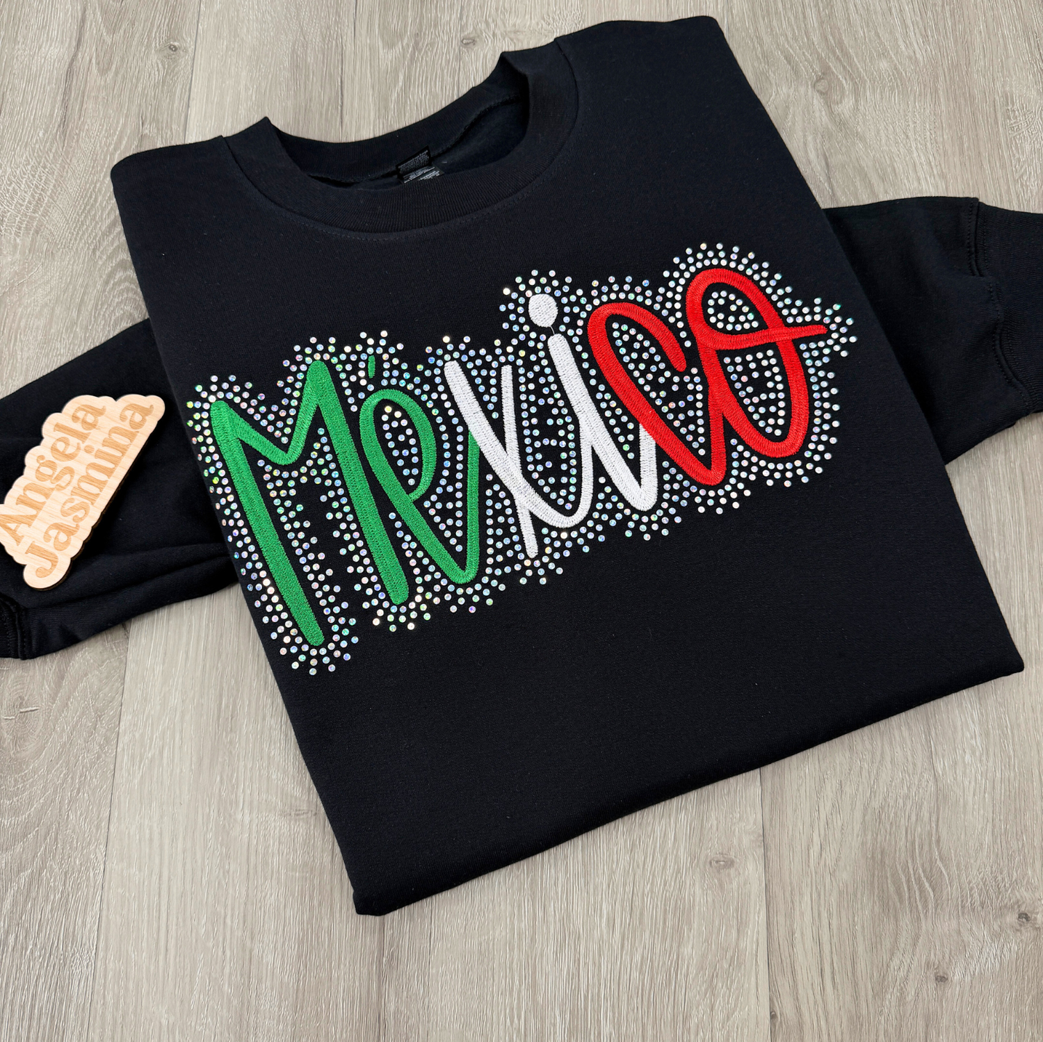 Mexico Embroidered and Bling Sweatshirt