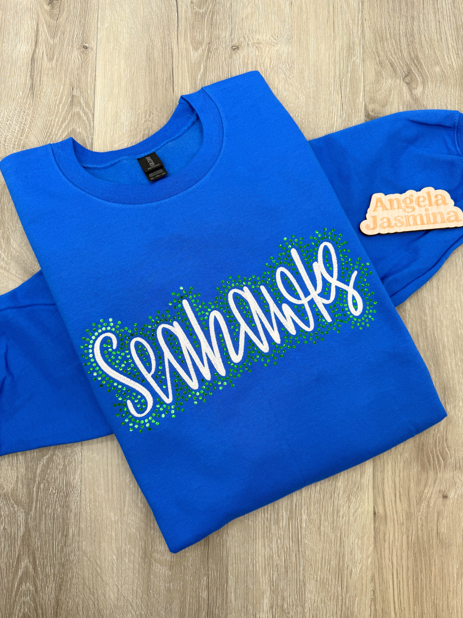 Custom Seahawks Embroidered & Bling Sweatshirt