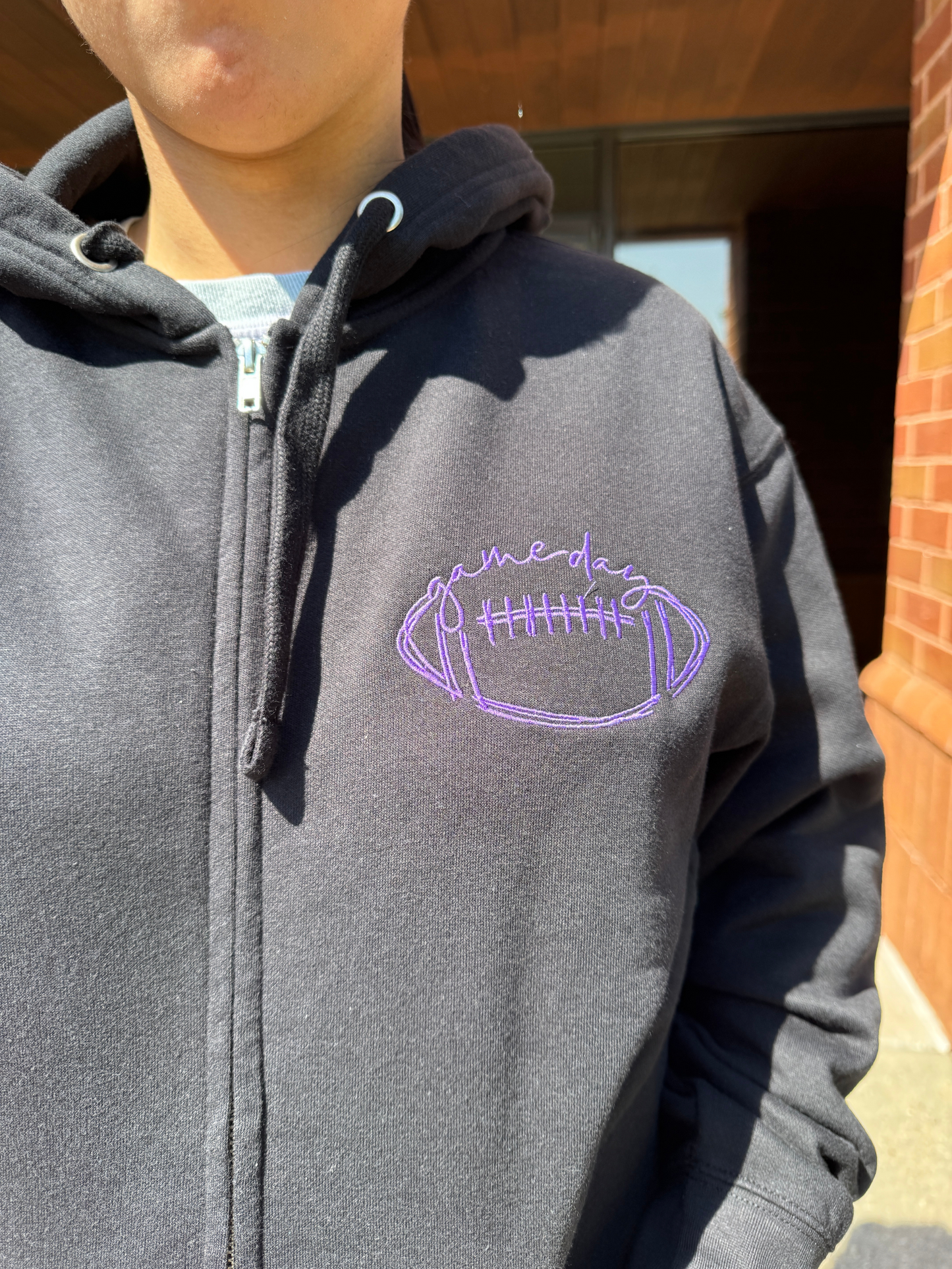 Custom Football Helmet Bling Full Zip Hoodie