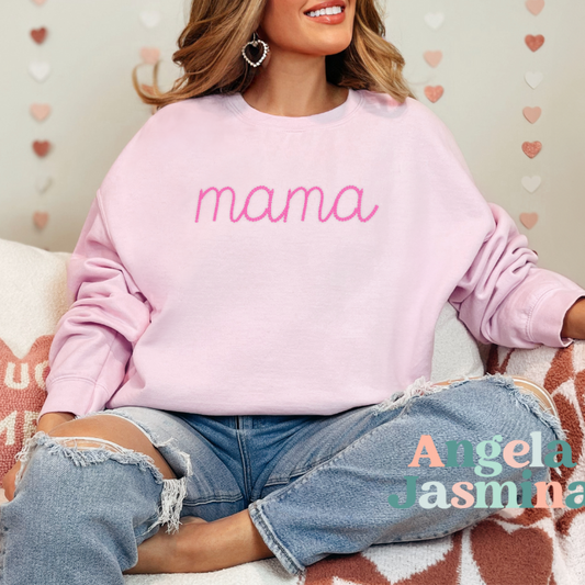 Pink Mama Embroidered Sweatshirt